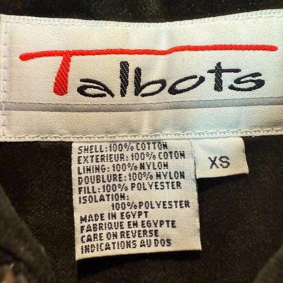 Y2K Talbots Velour Jacket XS Velvet Green Quilted Puffer Vintage - Picture 5 of 14